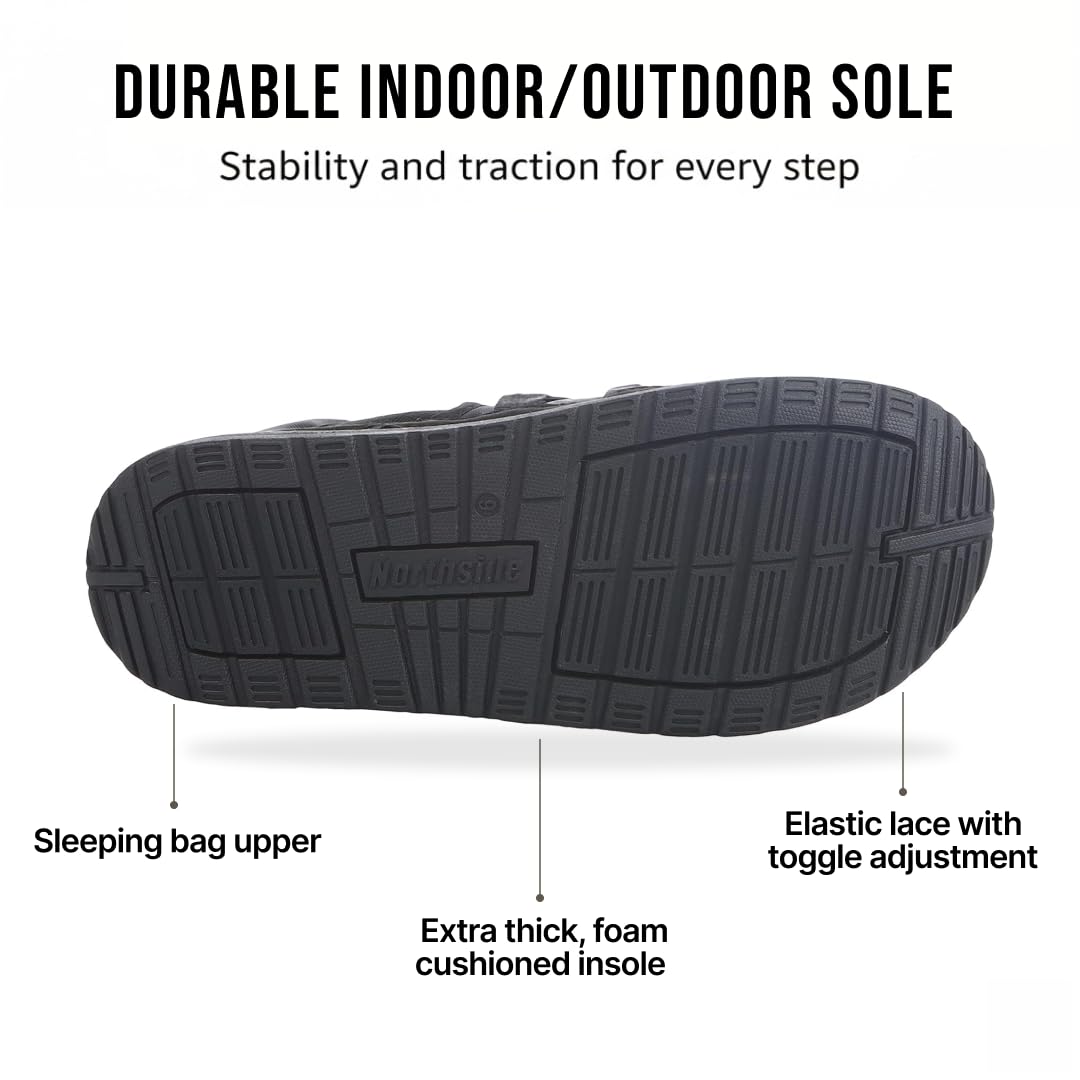 Northside Men's Rainier Mid Camp Slipper – Quilted Indoor Outdoor House Shoes with EVA Foam Insole, Plush Lining & High-Traction Sole, Water-Resistant Cozy Footwear - Image 5