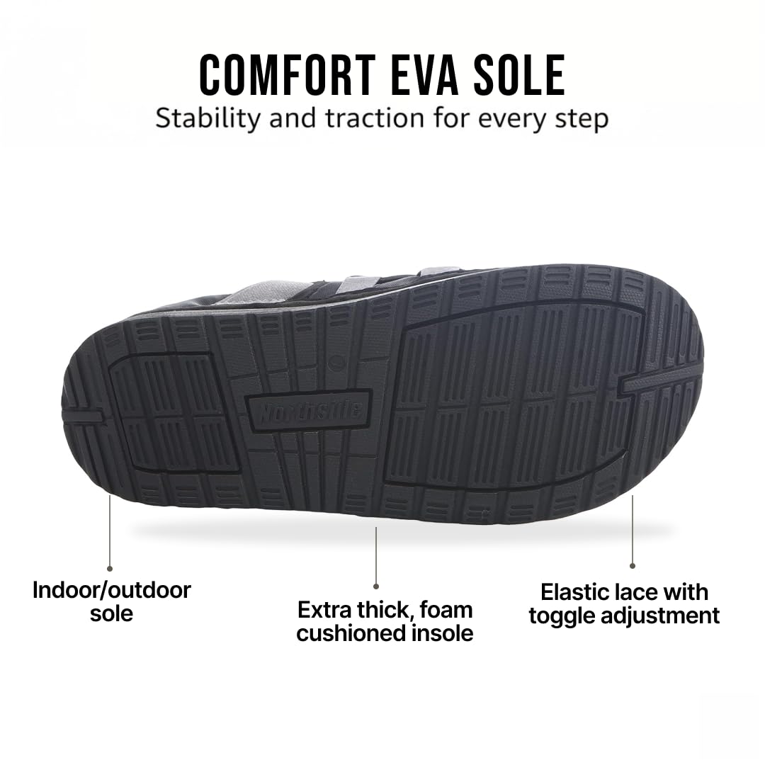 Northside Women's Rainier Mid Camp Slipper – Indoor Outdoor House Shoes, Cozy Plush Lined, Slip-On with Adjustable Toggle & High-Traction Outsole - Image 5